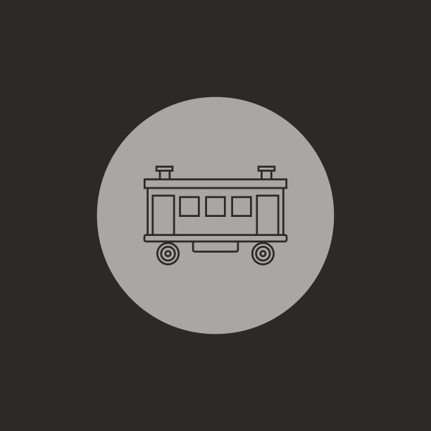 有轨电车矢量图标图片下载
