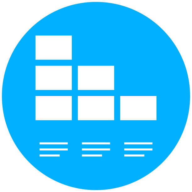 条形图图标上的圆形按钮。-轮系列图片下载