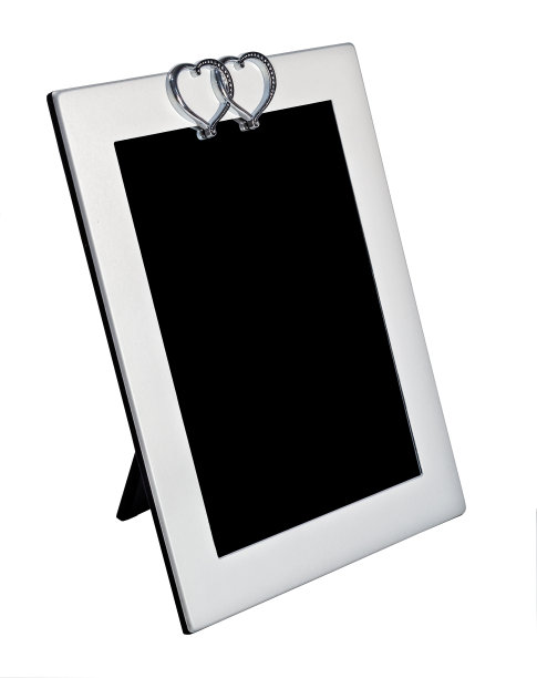 白色金属相框，两颗心图片下载