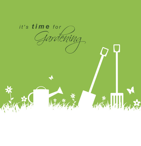 现在是园艺的时候了。用铁锹做春季园艺背景图片下载