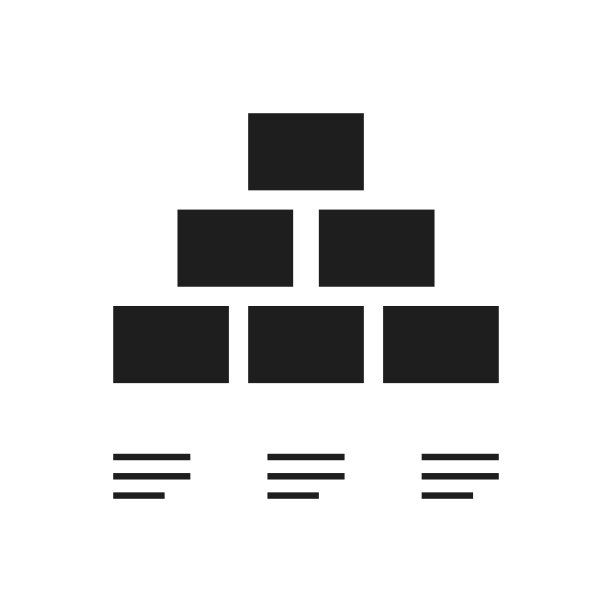 金字塔图标上的白色背景。-单系列图片下载