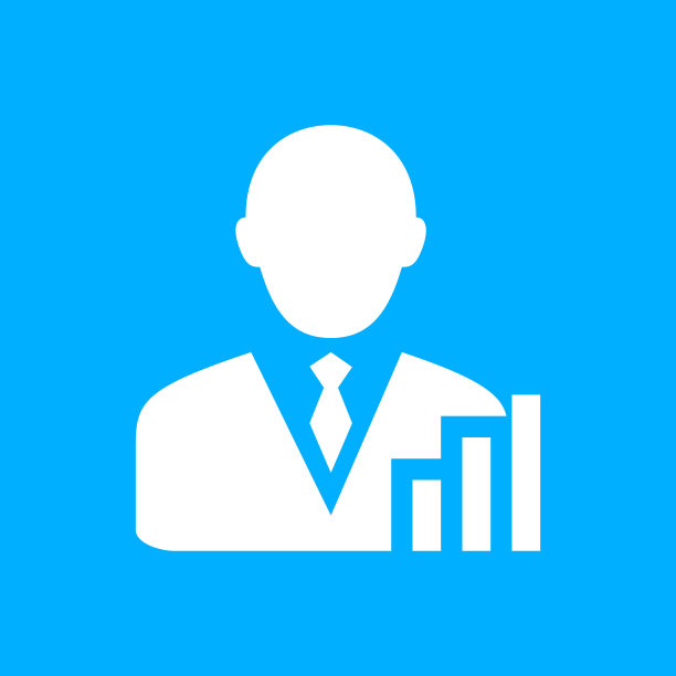 商人图标上的蓝色背景。——光滑的系列图片下载