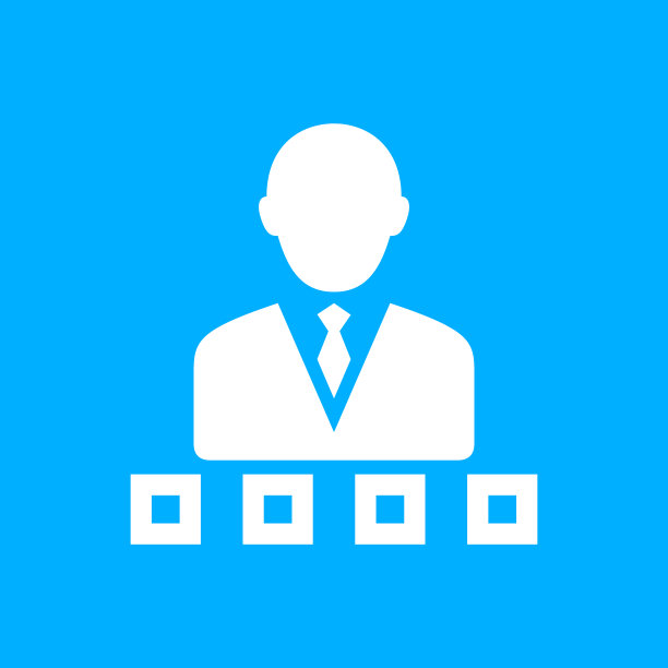 商人图标上的蓝色背景。——光滑的系列图片下载