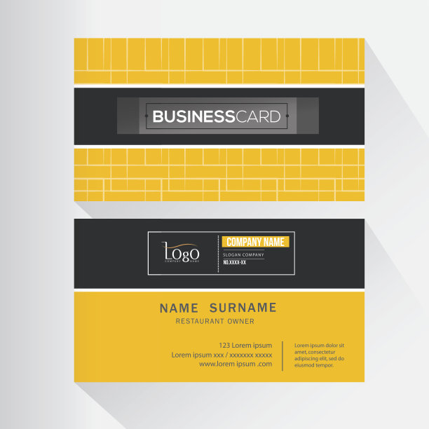 现代简单的名片模板。矢量图图片下载