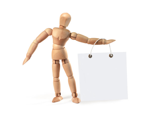 木头人拿着空白海报图片下载