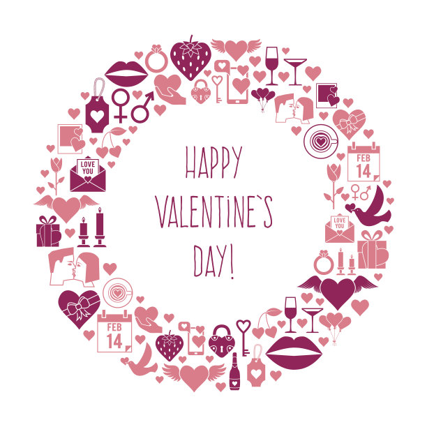 情人节马赛克图标框架图片下载