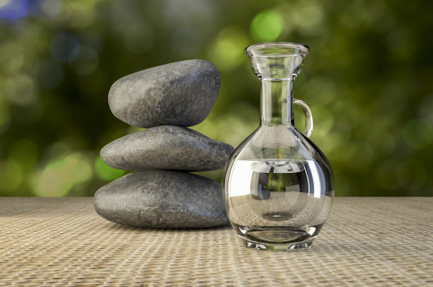 SPA岩石和按摩油图片下载