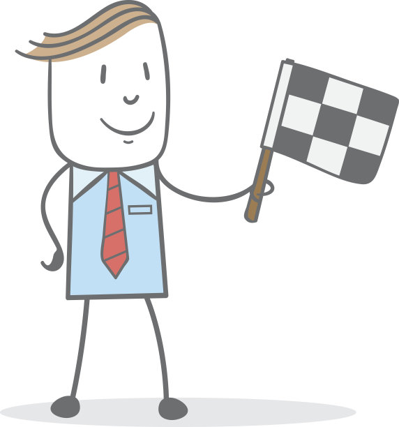 商人挥舞赛车旗图片下载