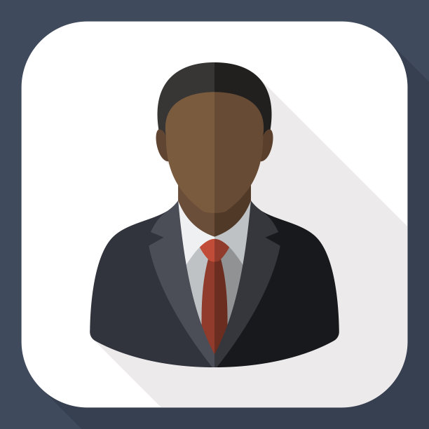 黑色男性用户图标与长阴影图片下载