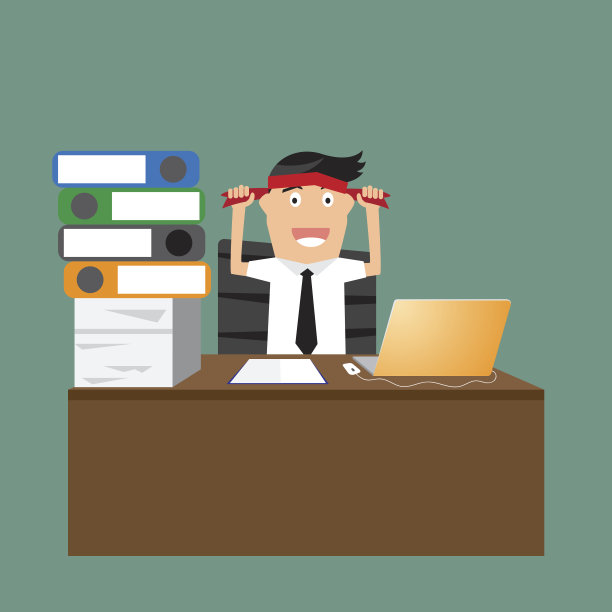 商人努力与红头巾，动机向量公司图片下载