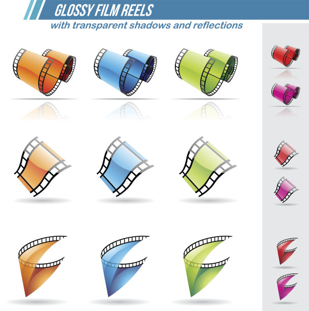 带有透明阴影的光滑胶片卷图片下载