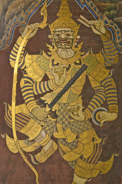 泰国皇宫中的宗教绘画图片下载