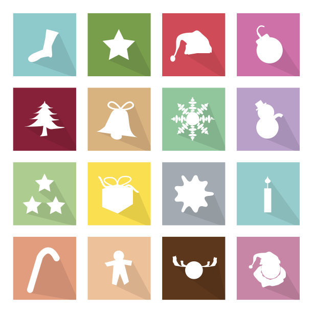 16个圣诞节图标插画集图片下载
