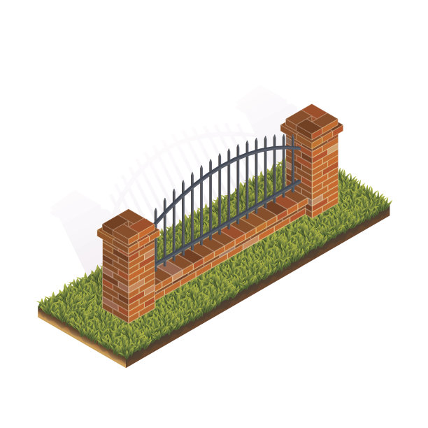 栅栏等距插图图片下载