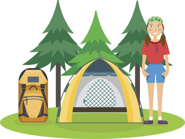 徒步旅行的概念。森林度假组成图片下载