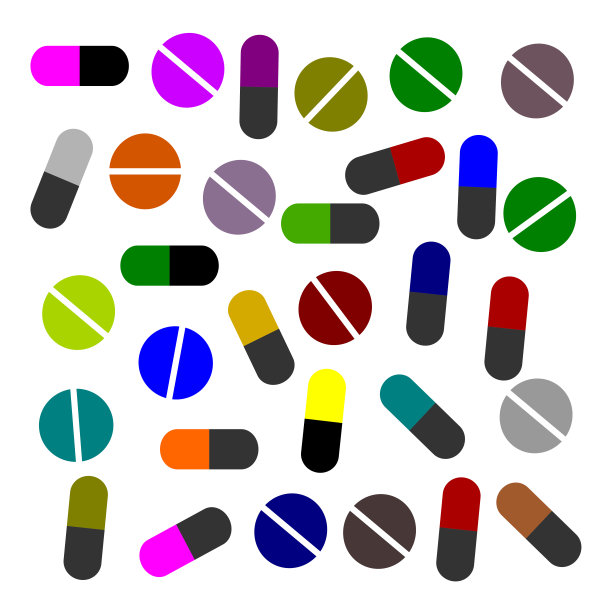 药物药物分离于白色图片下载