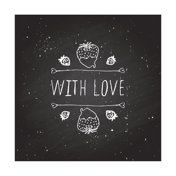 手绘情人节徽章矢量素材图片下载