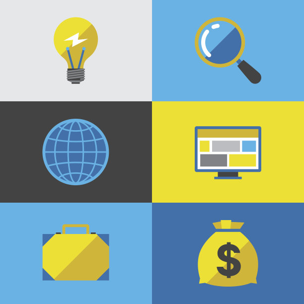 启动图标设置在平面设计风格。图片下载