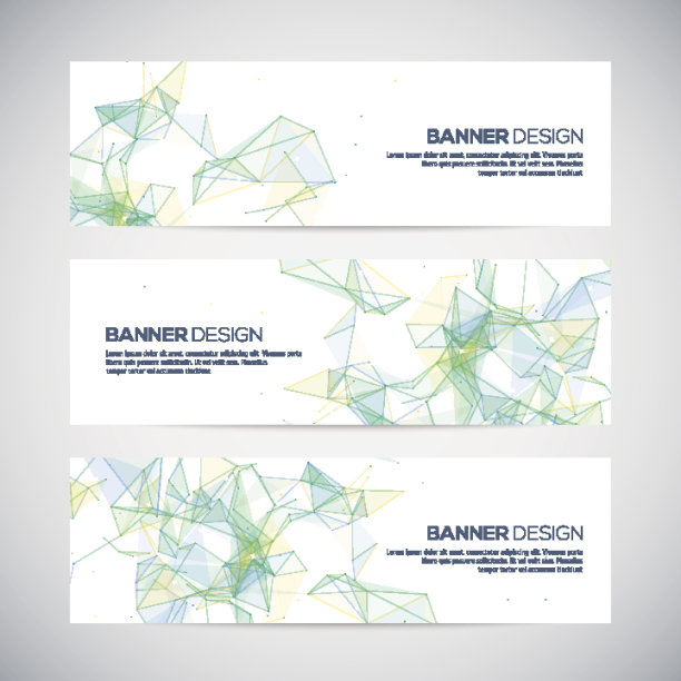 旗帜与抽象的彩色三角形几何背景图片下载