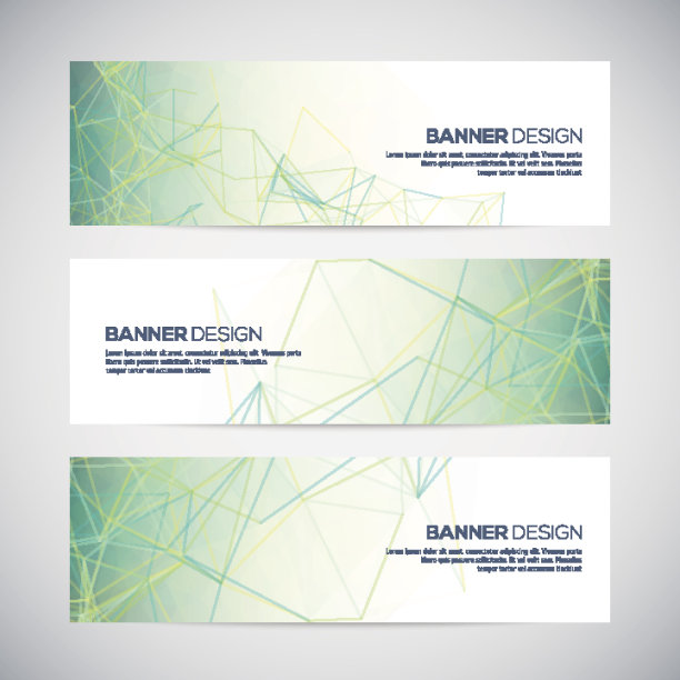 旗帜与抽象的彩色三角形几何背景图片下载