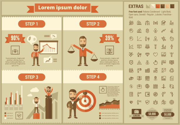 业务平面设计信息图表模板图片下载