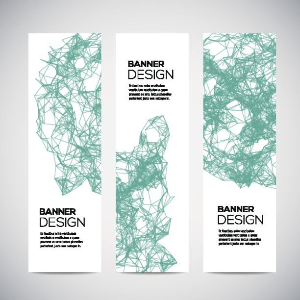 旗帜与抽象的彩色三角形内衬几何背景图片下载