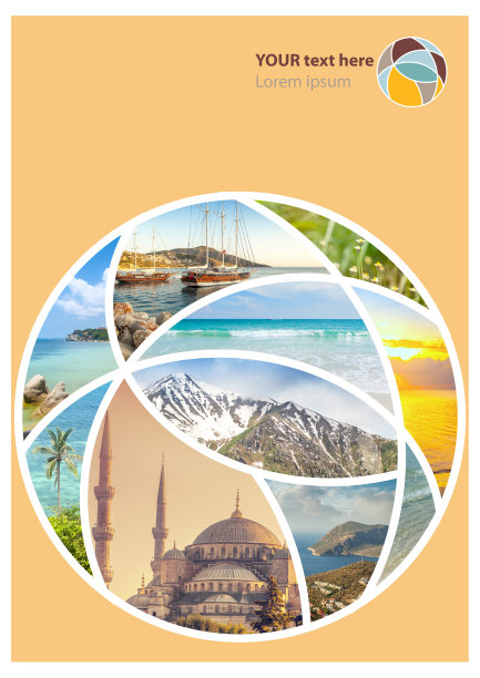 旅行拼贴。可用于封面设计，小册子，传单。图片下载