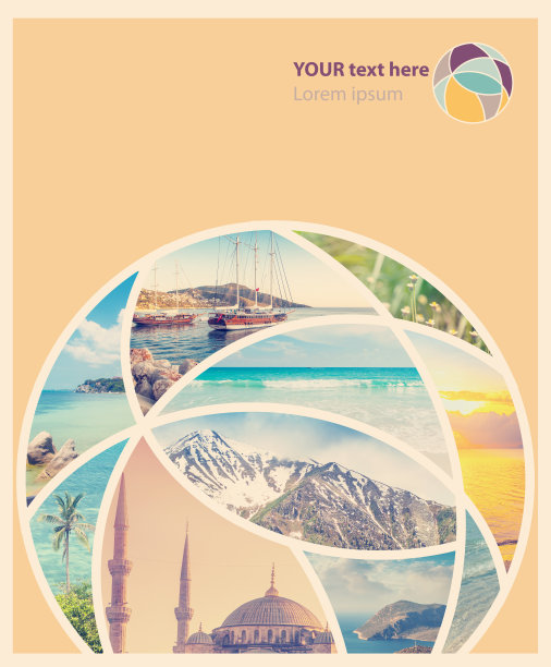 旅行拼贴。可用于封面设计，小册子，传单。图片下载