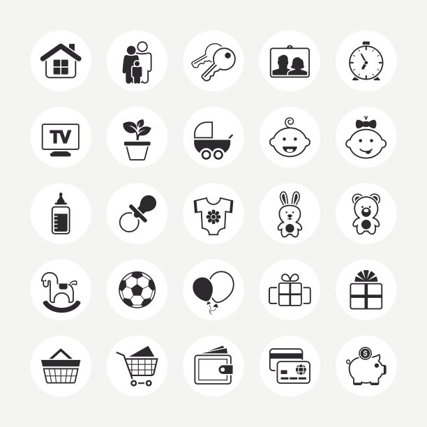 家庭和家庭总矢量图标设置图片下载