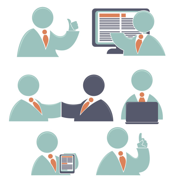 向量收集现代商业标志和符号图片下载