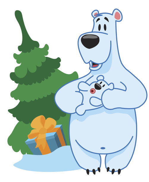 北极熊妈妈和宝宝图片下载