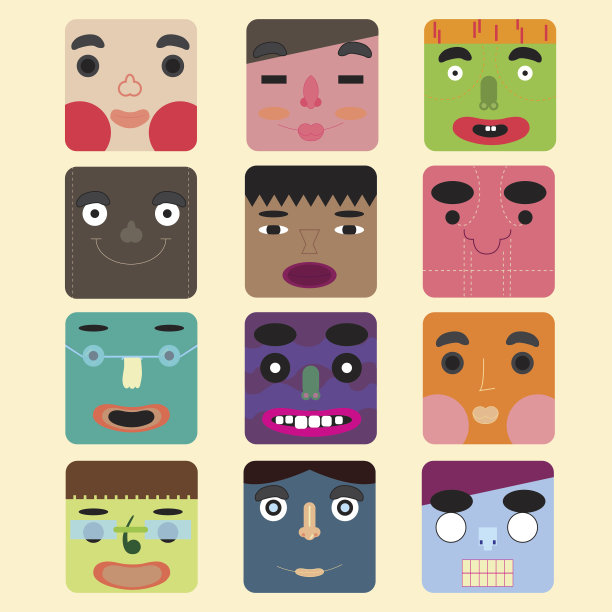 抽象的卡通脸图片下载