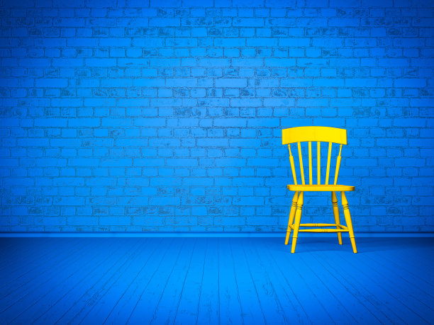 蓝色的内饰和黄色的椅子图片下载