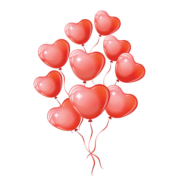 心形的红色气球。图片下载