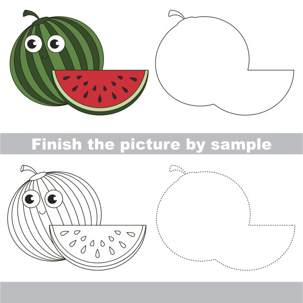 西瓜。工作表。图片下载