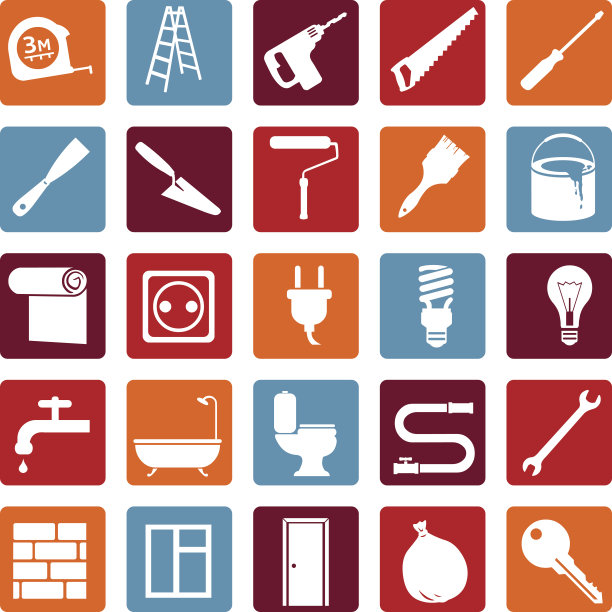 向量组的家庭修理图标图片下载