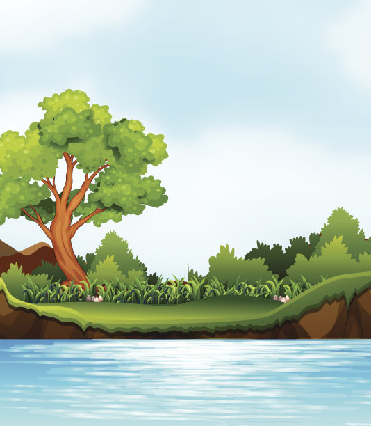 河上的景色素材图片