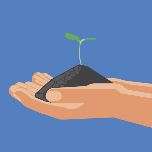 37、农业理念，手中有土发芽图片下载