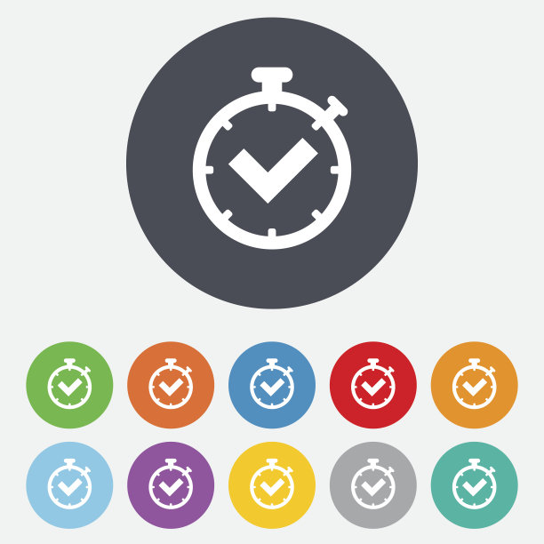 定时器信号图标。检查秒表的象征。图片下载