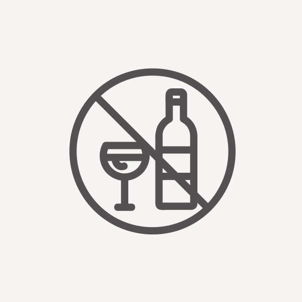 禁止酒精标志细线图标图片下载