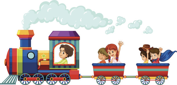 火车和儿童图片下载