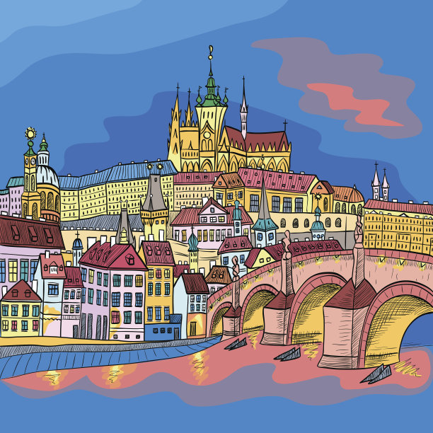 布拉格城堡和查理大桥图片下载