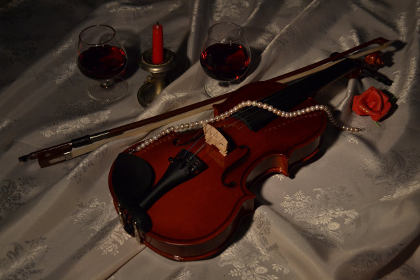 桌子上装饰着小提琴，第五部分图片下载
