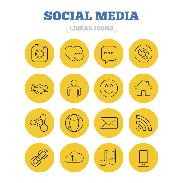 社交媒体图标。演讲泡沫,情人。图片下载