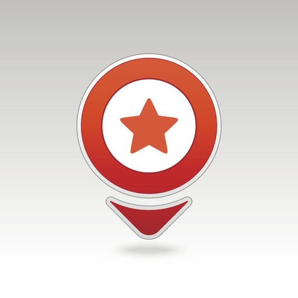 星形收藏引脚地图图标。指针,地图标记。图片下载