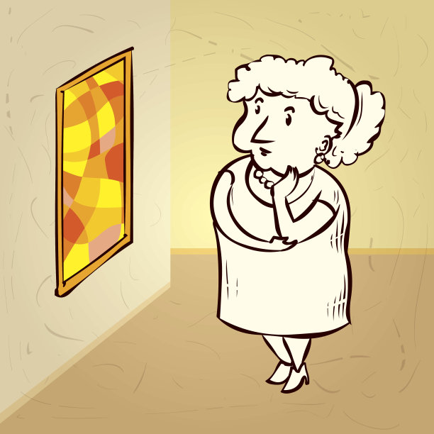 艺术评论家。手绘卡通矢量插图图片下载