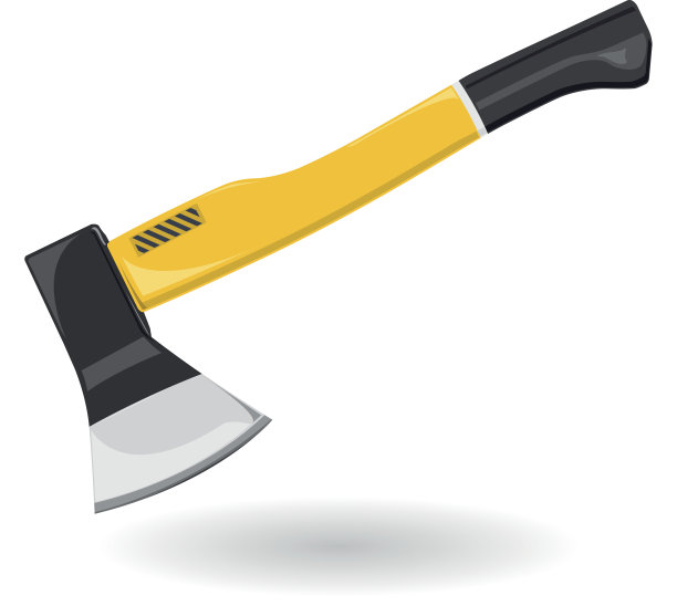 漂亮的古典黄金色斧头-建筑工具图片下载