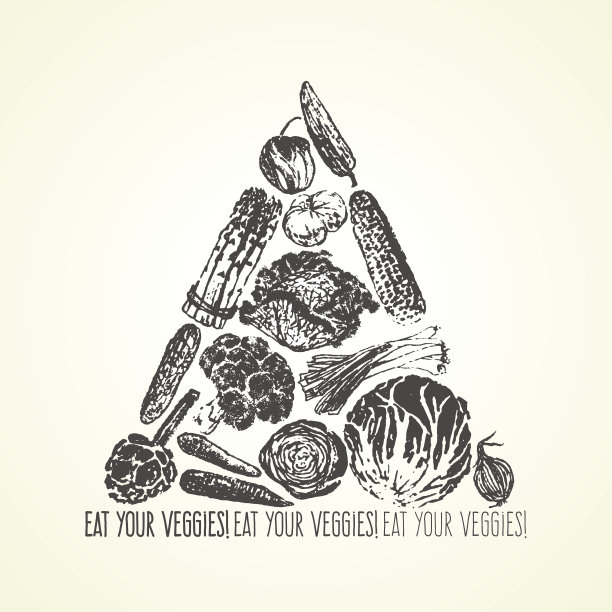 墨水手绘蔬菜卡图片下载