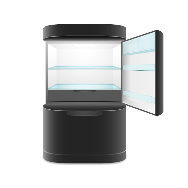 现代的两门黑色冰箱图片下载