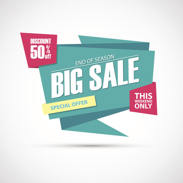 大减价，本周末特价横幅，五折。图片下载